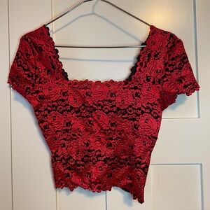 Elegant Red Lace Camisole